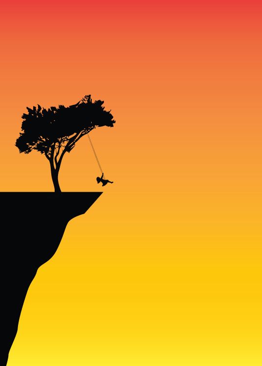 Обои иллюстратор, природный ландшафт, дерево, видео, желтый в разрешении 8238x11489