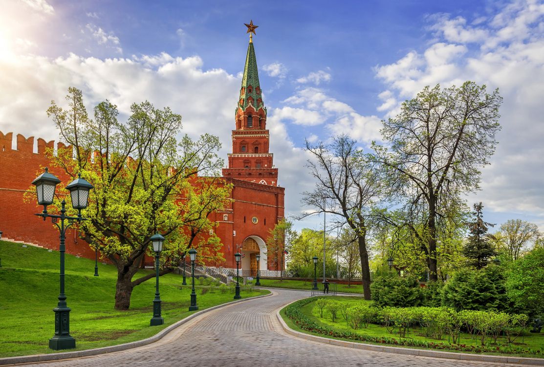 Обои дерево, церковь, здание, шпиль, небо в разрешении 2560x1724