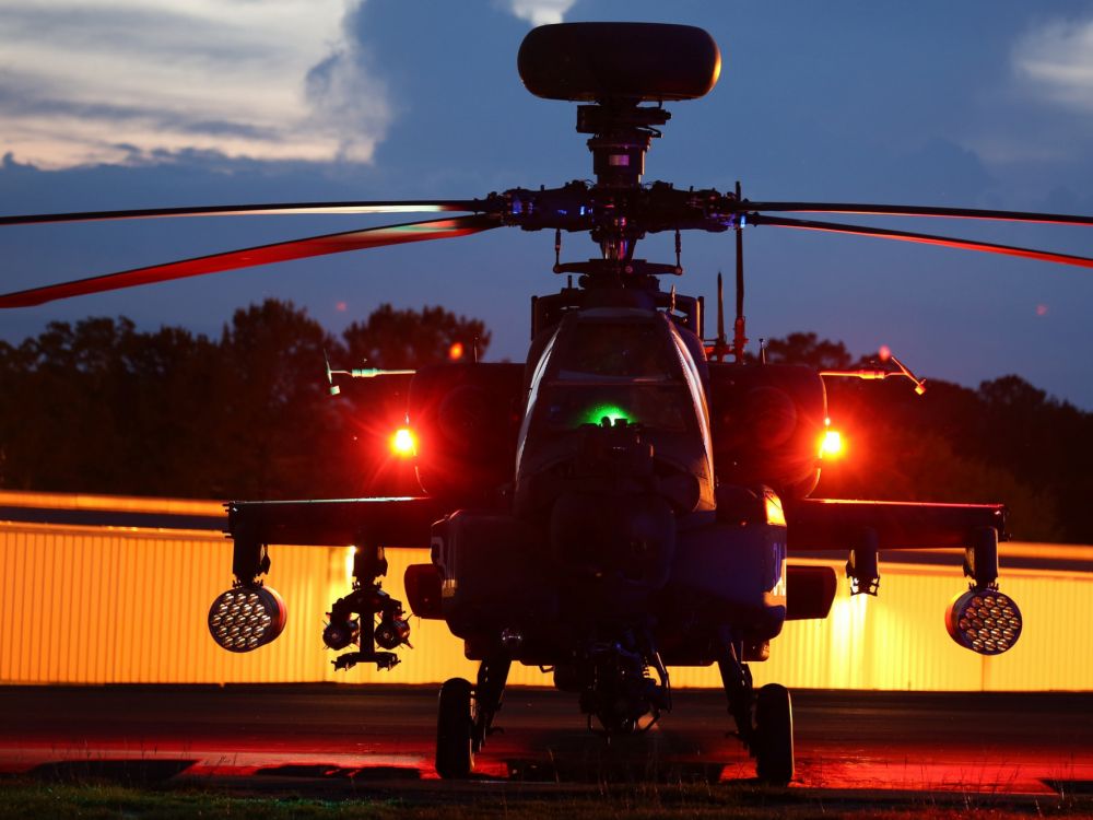 Обои винтокрылая машина, авиация, вечер, Боинг АН 64, boeing ah 64 apache в разрешении 2048x1536