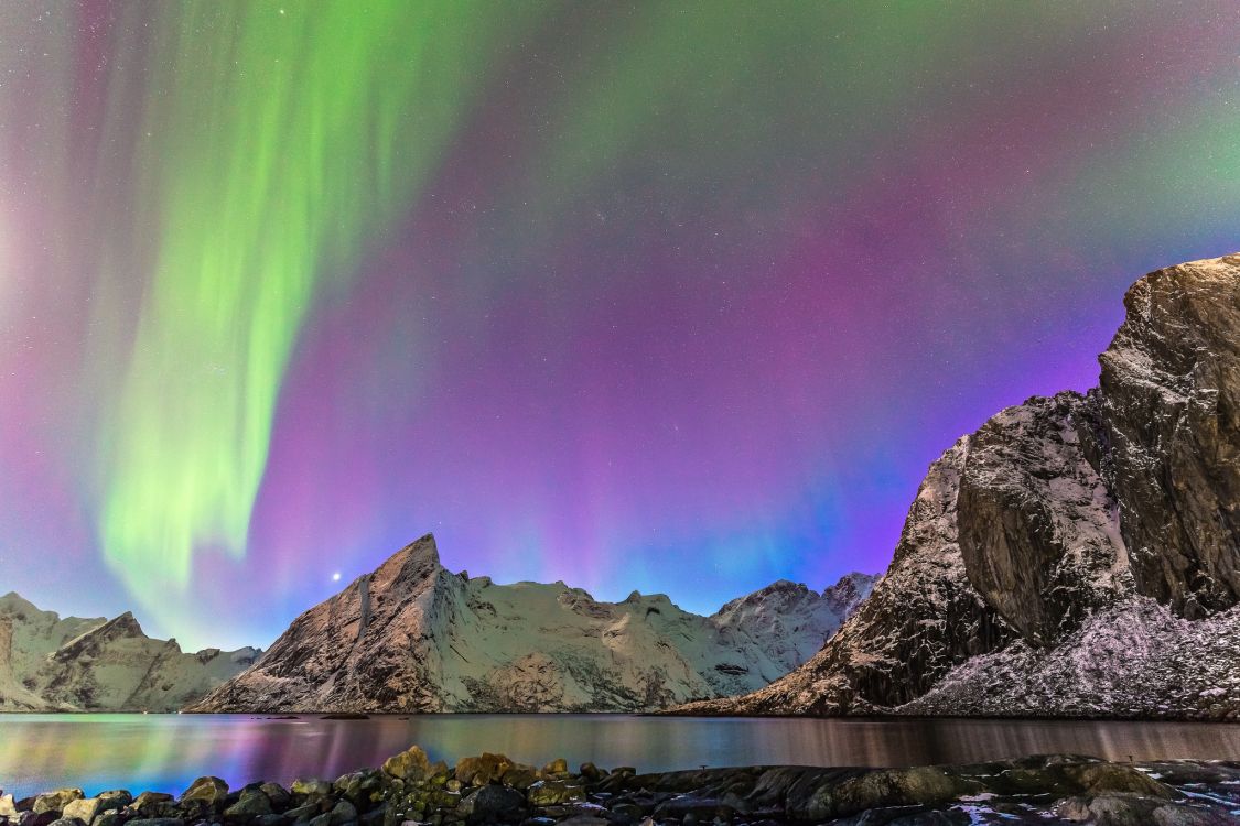 Обои Аврора, природа, природный ландшафт, пурпур, атмосфера в разрешении 2048x1365