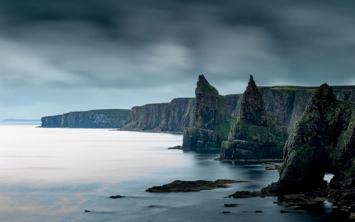 Обои стеки Маяк duncansby, стек, обрыв, Маяк Duncansby Голову, море в разрешении 2560x1600