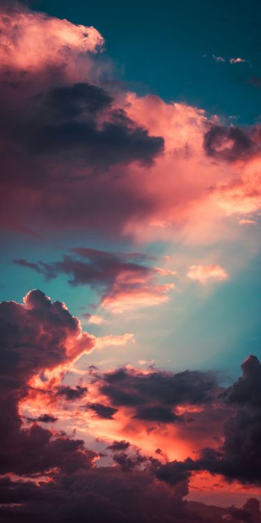 Обои эстетика, облако, атмосфера, послесвечение, лазурный в разрешении 2000x4000