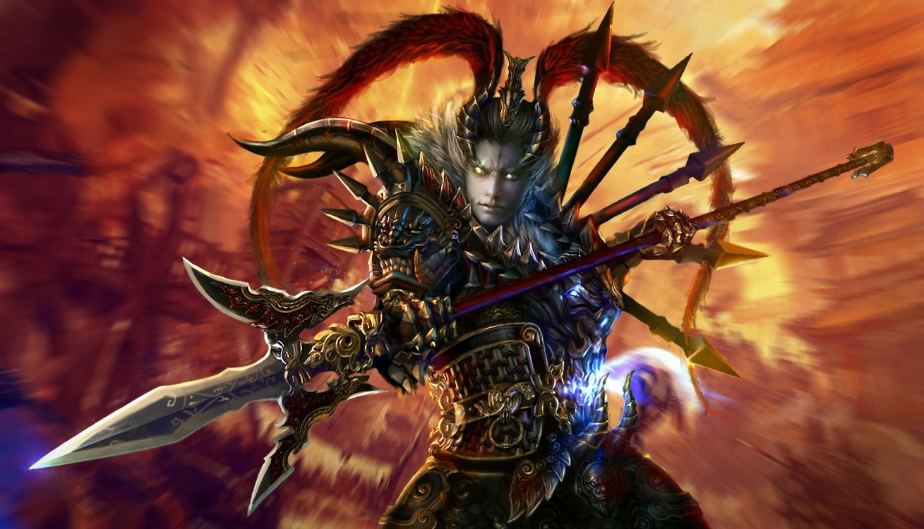 Обои воины династии 8, демон, компьютерная игра, стратегии видео игры, военачальник в разрешении 1920x1100