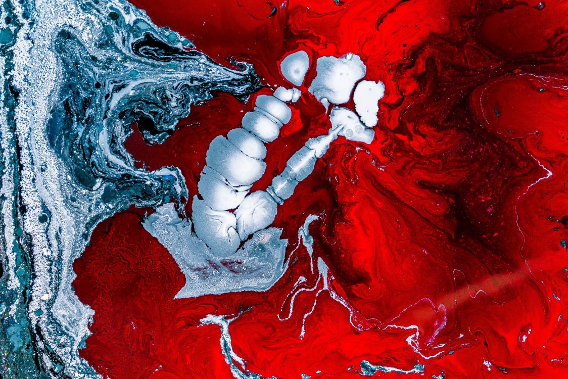 Обои вода, красный цвет, иллюстрация, арт, графика в разрешении 4378x2919