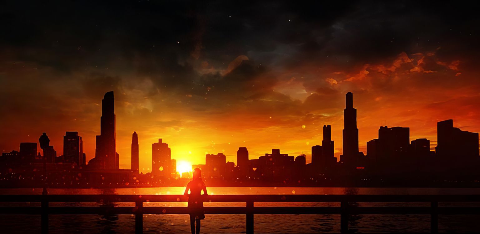 Обои городской пейзаж, горизонт, населенный пункт, городской район, линия горизонта в разрешении 4092x1996