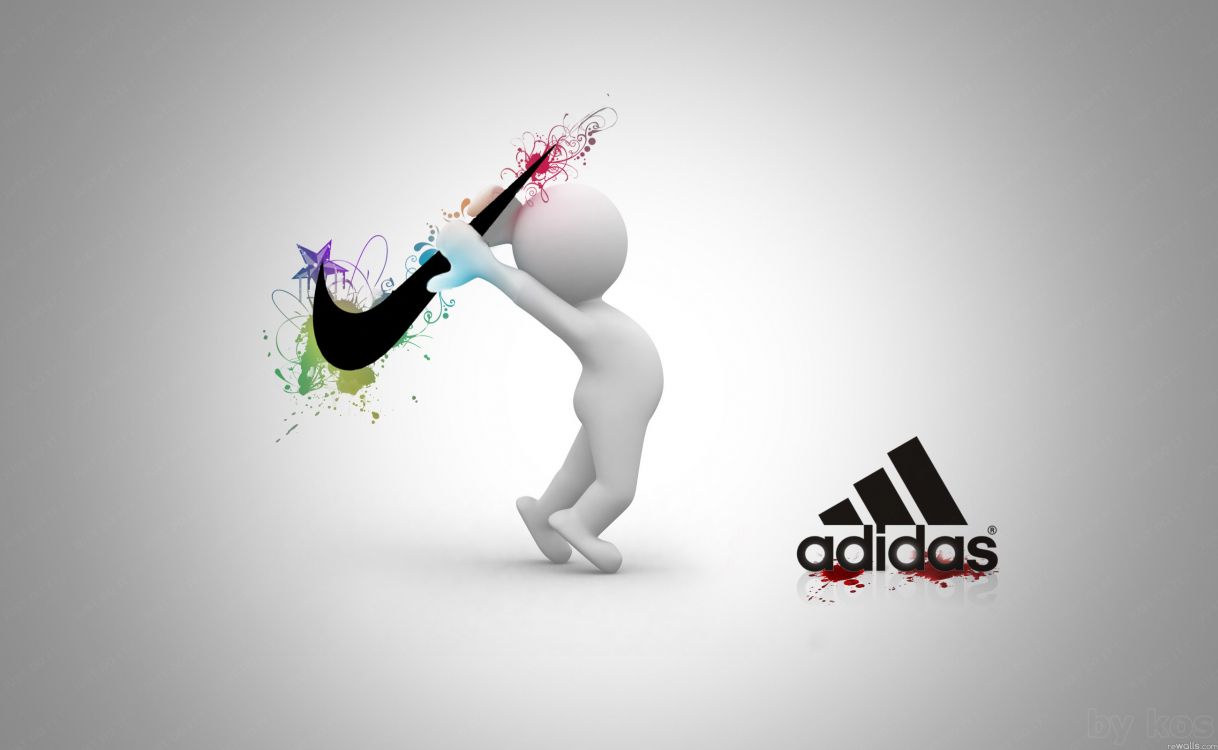 Обои adidas, nike, графический дизайн, иллюстрация, лого в разрешении 2600x1600