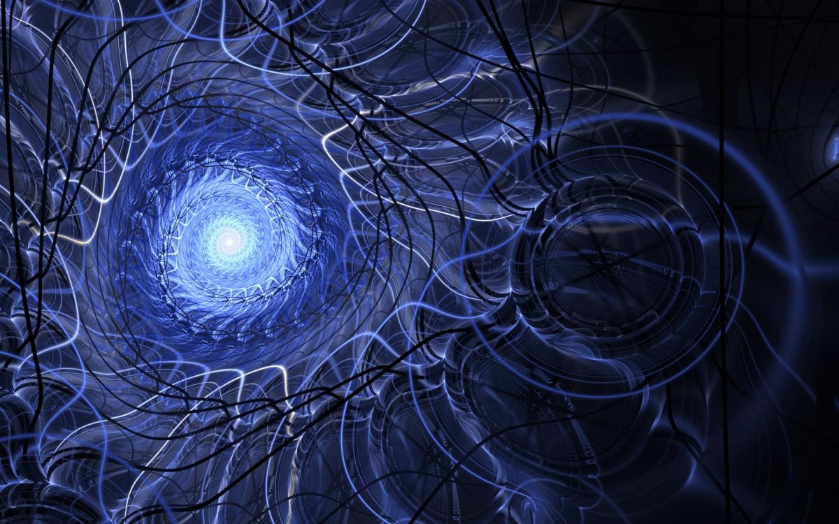 Обои синий, фрактальное искусство, круг, узор, вихрь в разрешении 1920x1200
