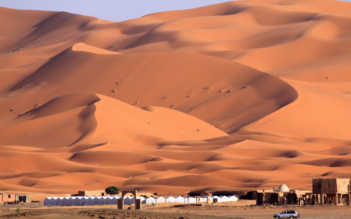 Обои эрг, пустыня, эолийские рельефы, песок, Дюна в разрешении 2560x1600