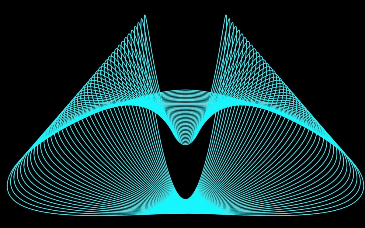 Обои симметрия, электрик, фрактальное искусство, фигура, шрифт в разрешении 1920x1200