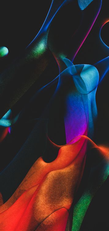 Обои свет, фрактальное искусство, арт, зеленый, лепесток в разрешении 1422x3000