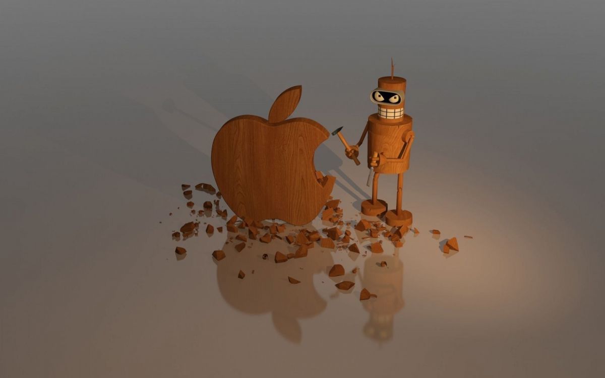 Обои apple, арт, Лампа, освещение, яблоко в разрешении 2880x1800