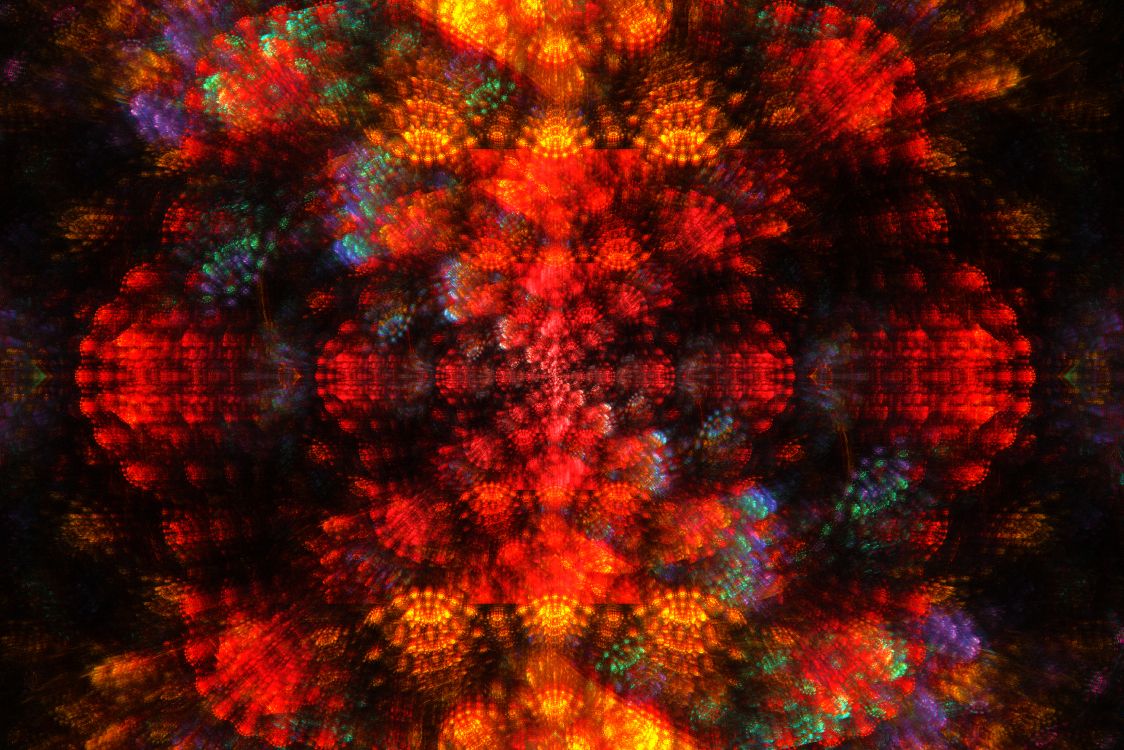 Обои фрактал, фрактальное искусство, узор, красный цвет, Апельсин в разрешении 6400x4267