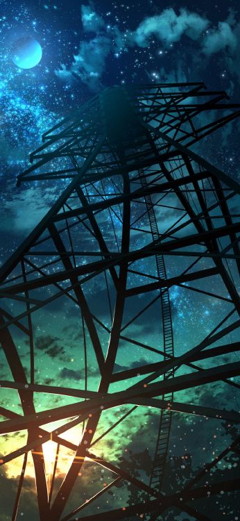 Обои строительство, свет, природа, вода, электричество в разрешении 1080x2340