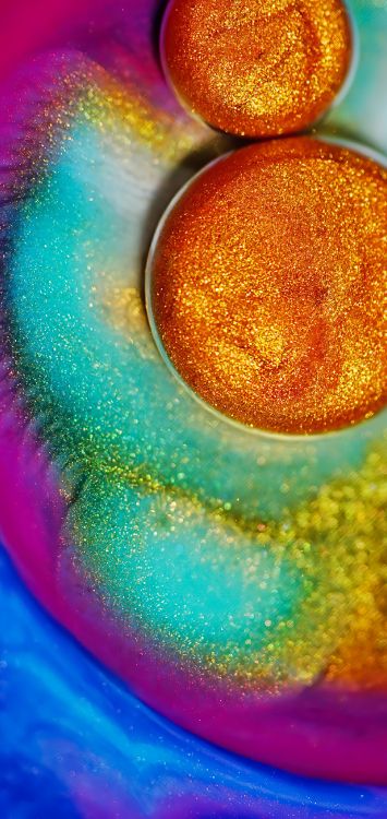 Обои астрономический объект, сфера, красочность, жидкий, материальное свойство в разрешении 1516x3200