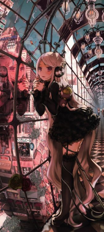 Обои арт, цифровое искусство, мультфильм, прохлада, длинные волосы в разрешении 1080x2400