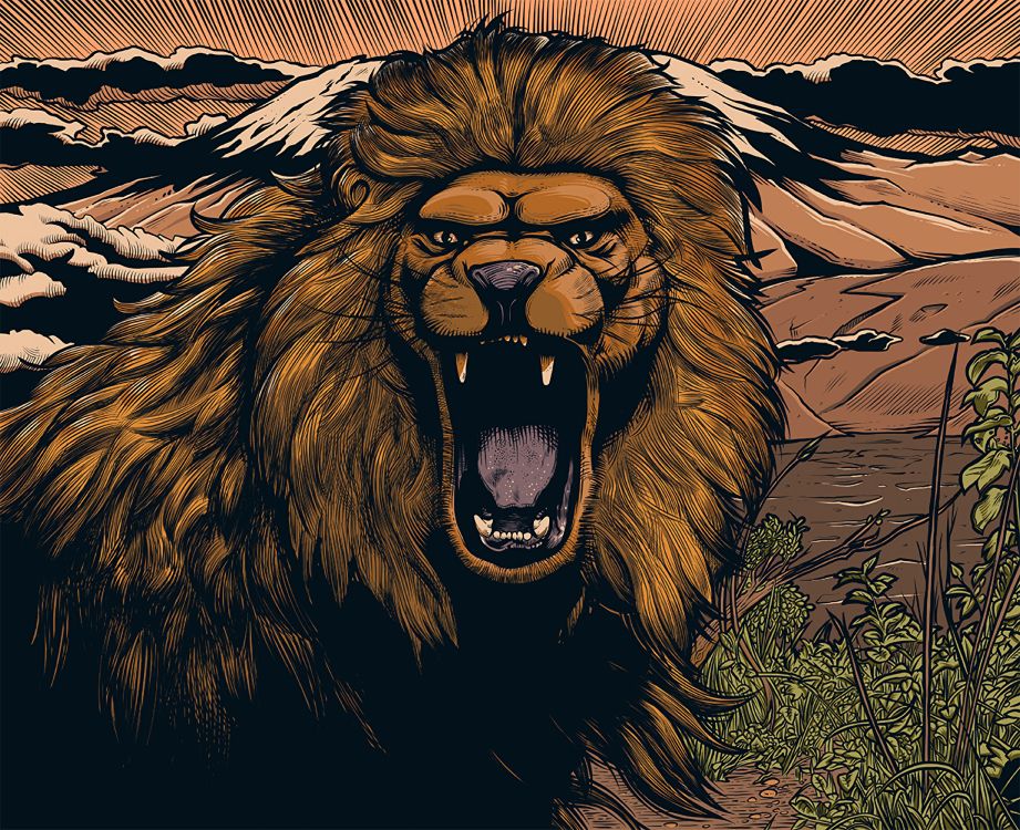 Обои Лев, арт, рев, масаи Лев, живая природа в разрешении 4300x3500