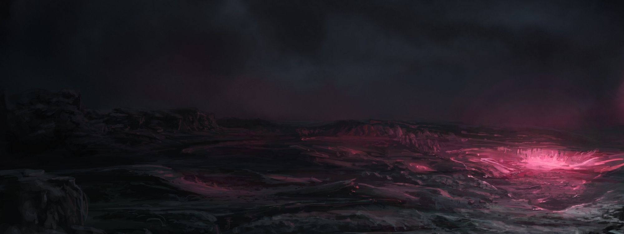 Обои атмосфера, горизонт, темнота, нагорье, планета в разрешении 3200x1200