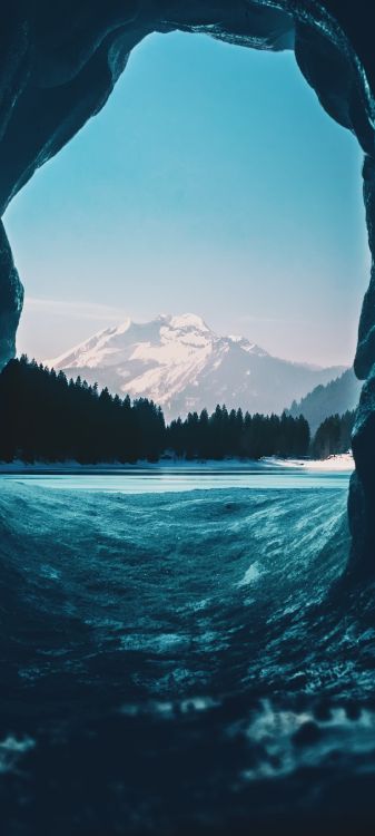 Обои природа, ios, вода, гидроресурсы, гора в разрешении 1080x2400