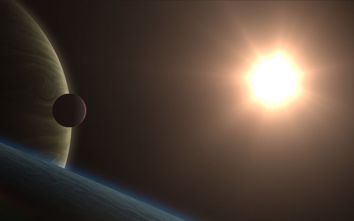 Обои планета, космическое пространство, атмосфера земли, астрономический объект, солнечный свет в разрешении 1920x1200