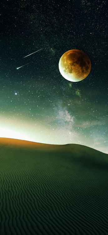 Обои атмосфера, планета, природа, космос, луна в разрешении 1080x2340