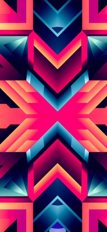 Обои узор, графический дизайн, красочность, желтый, красный цвет в разрешении 1420x3073