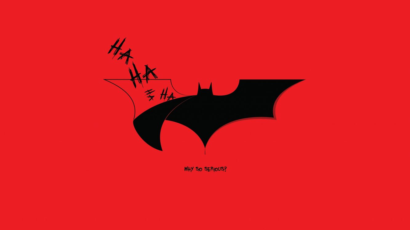 Обои Джокер, Почему Так Серьезно, красный цвет, летучая мышь, Бэтмен в разрешении 2560x1440