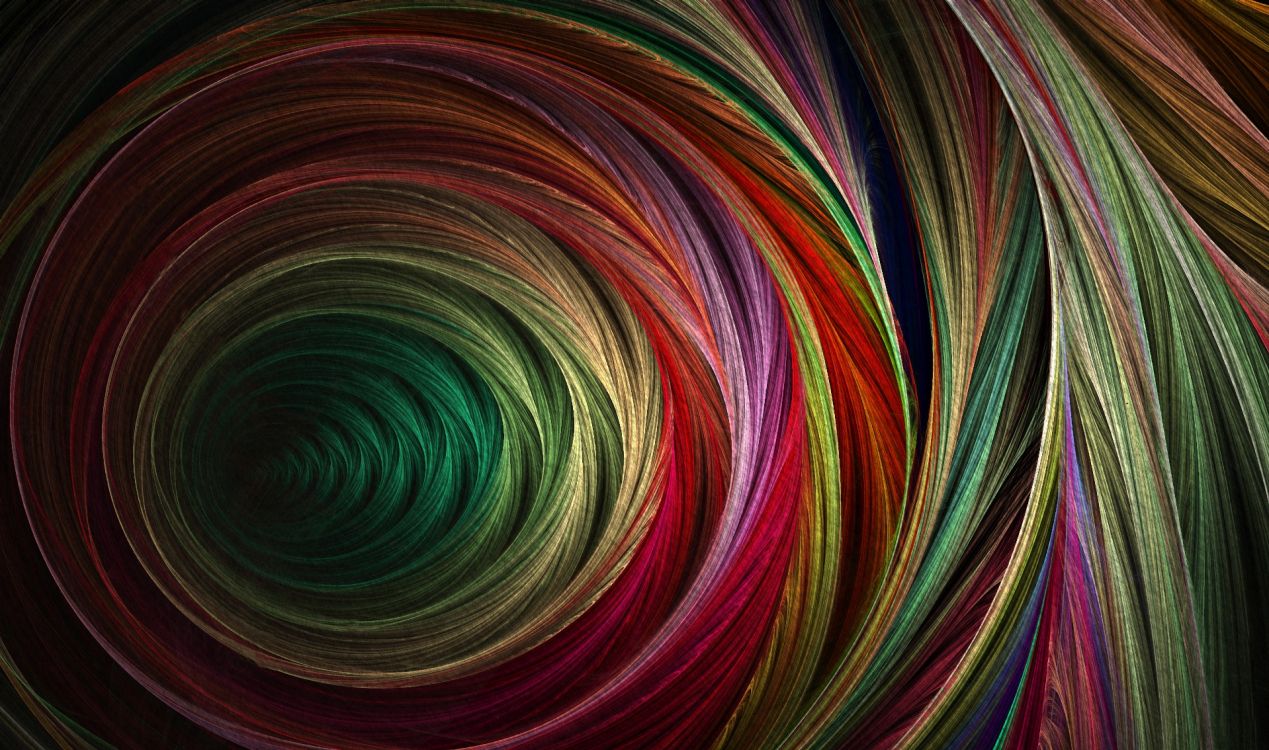 Обои фрактальное искусство, круг, линия, крупный план, туннель в разрешении 1920x1134