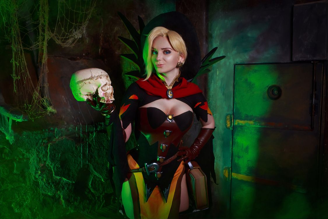 Обои косплей, Overwatch, милость, зеленый, игры в разрешении 2560x1706