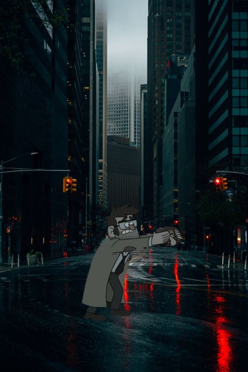 Обои небоскреб, городской пейзаж, здание, дорожное покрытие, башня в разрешении 2048x3072