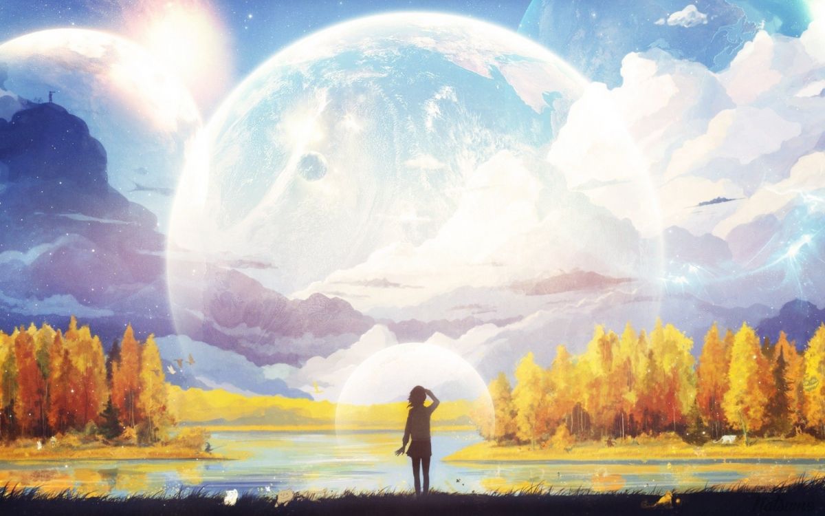 Обои природа, живопись, арт, акварельные краски, атмосфера в разрешении 2560x1600