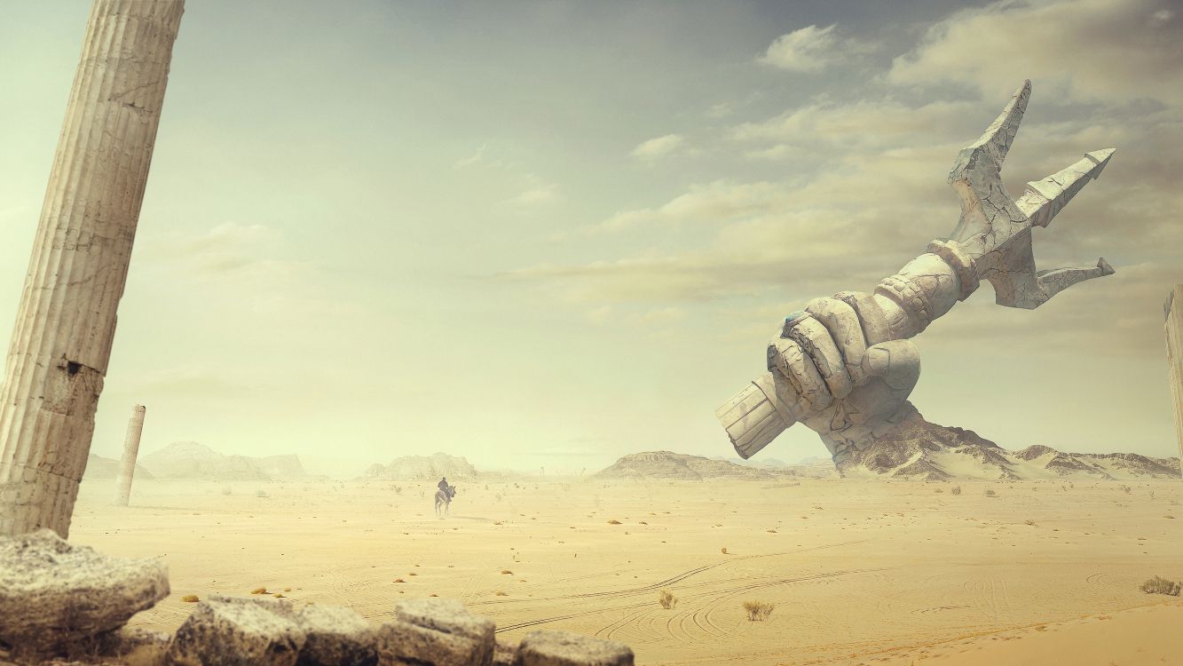 Обои облако, пейзаж, песок, экорегион, пустыня в разрешении 3840x2160