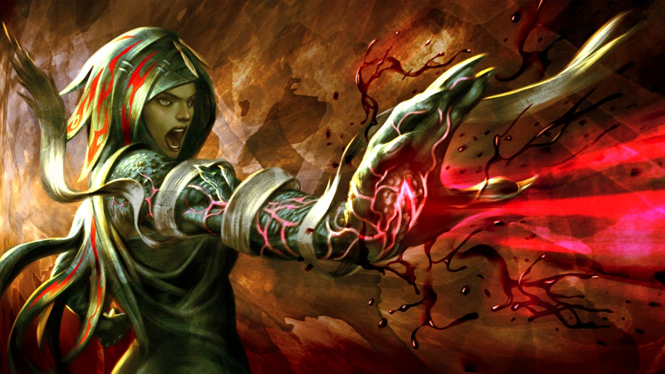 Обои концепт арт, магия, иллюстрация, арт, компьютерная игра в разрешении 3500x1970