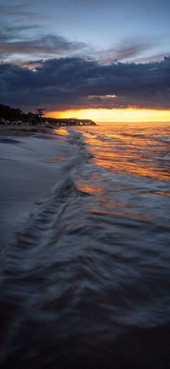 Обои море, Heringsdorf, побережье, пляж, жидкость в разрешении 1080x2340