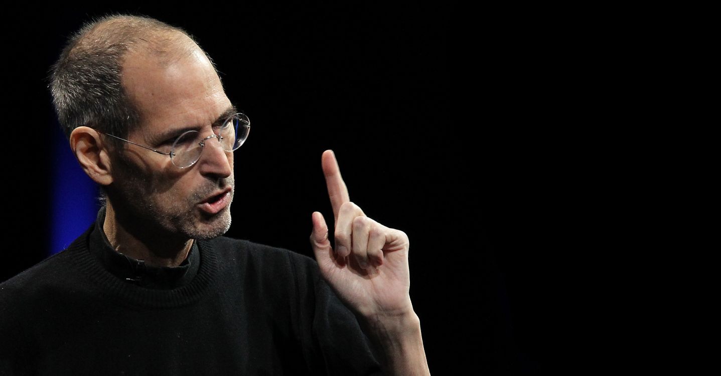 Обои кинопродюсер, дизайнер, рука, публичное выступление, Стив Джобс в разрешении 4000x2087