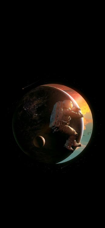 Обои земля, космическое пространство, луна, планета в разрешении 1170x2532