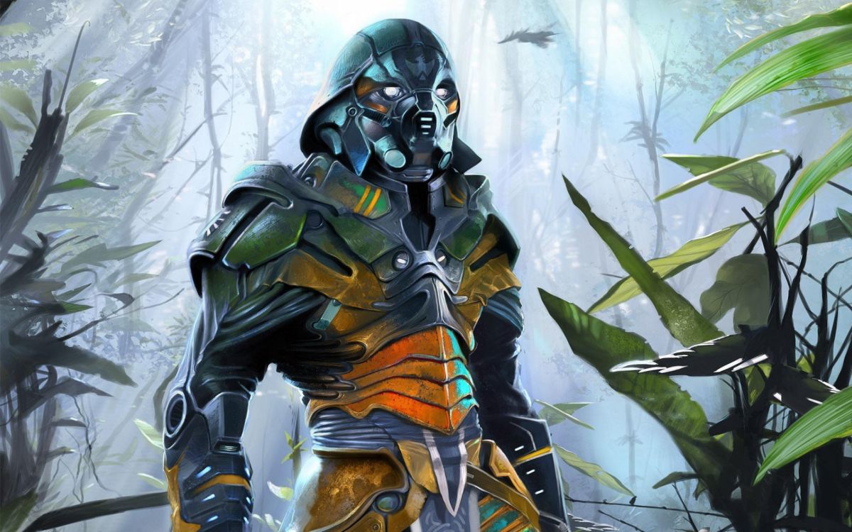 Обои фикция, робот, броня, фантастика, доспехи в разрешении 1920x1200