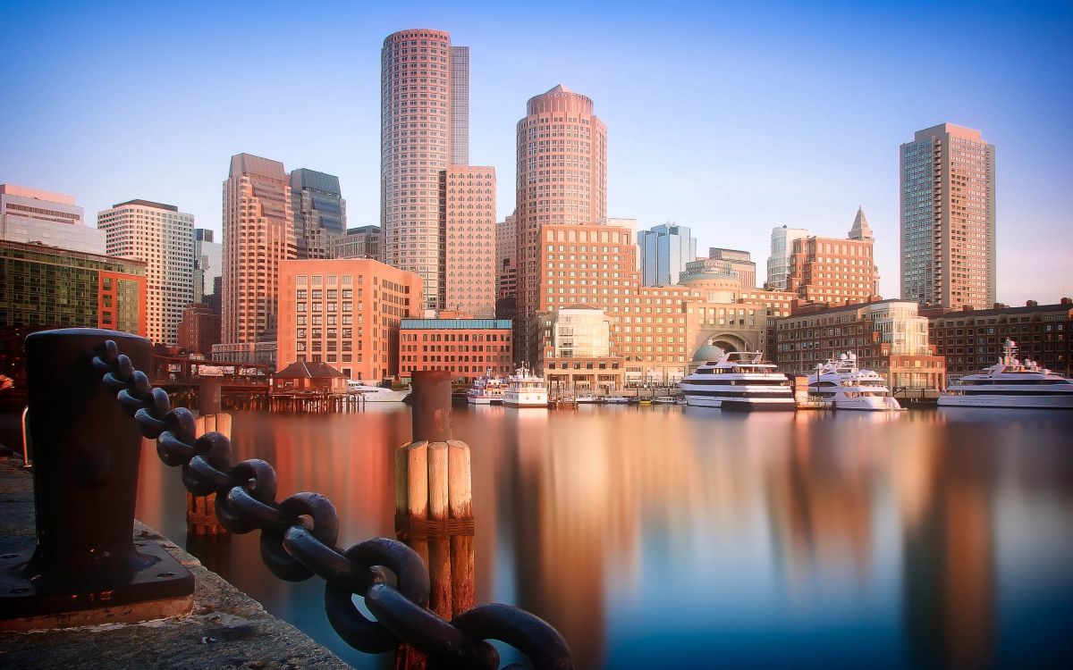 Обои Бостон, городской пейзаж, город, линия горизонта, небоскреб в разрешении 2560x1600