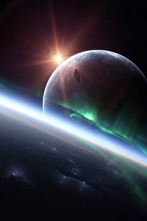 Обои космическое пространство, атмосфера, планета, астрономический объект, космос в разрешении 1333x2000