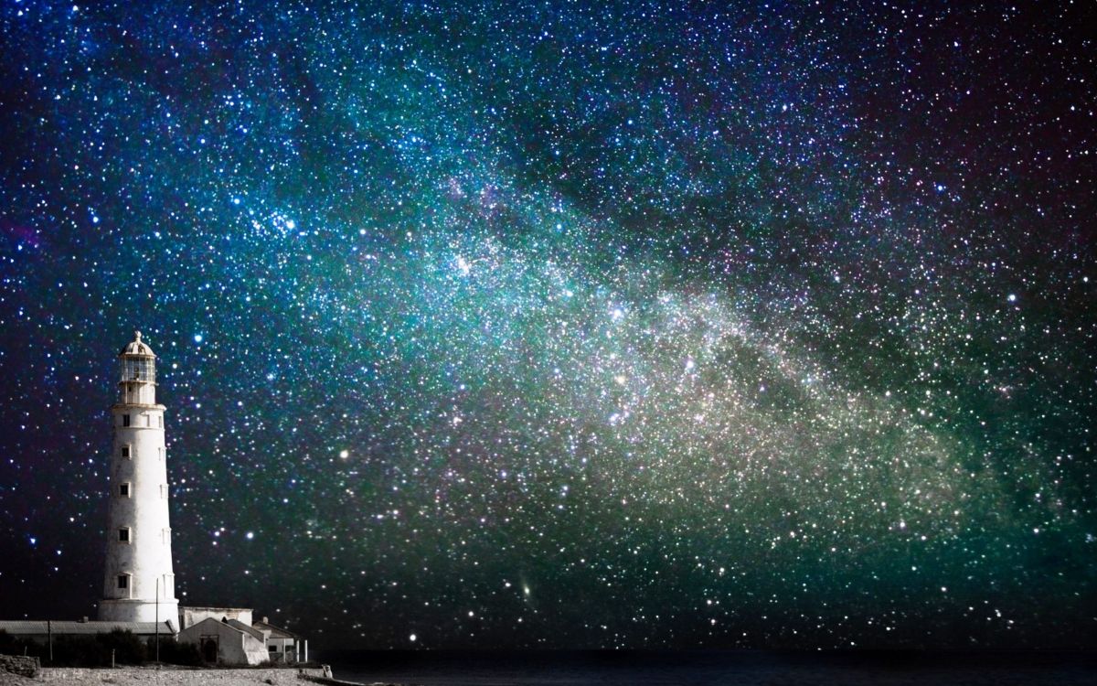 Обои ночь, Галактика, астрономический объект, атмосфера, звезда в разрешении 2560x1600