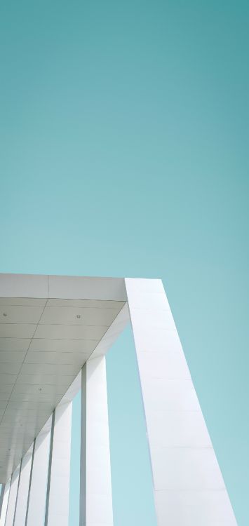 Обои архитектура, угол, здание, лазурный, прямоугольник в разрешении 1516x3200