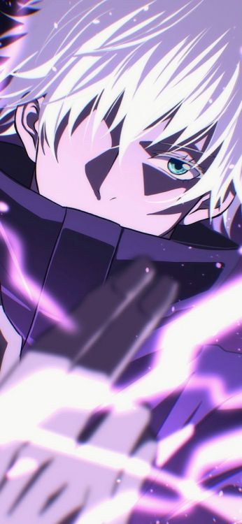 Обои аниме, сатору годзё, джиу-джитсу кайсен, рукав, арт в разрешении 555x1200