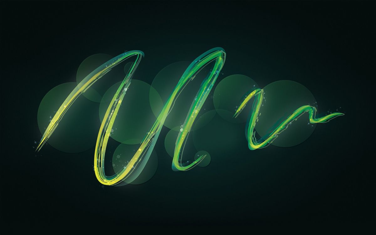 Обои зеленый, текст, неон, графический дизайн, свет в разрешении 1920x1200