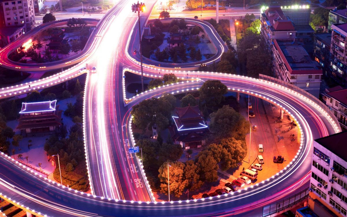 Обои ночь, ориентир, метрополия, город, аттракцион в разрешении 2560x1600