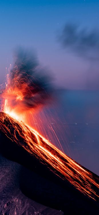 Обои шрумат, облако, пейзаж, горизонт, автомобильное освещение в разрешении 1080x2340