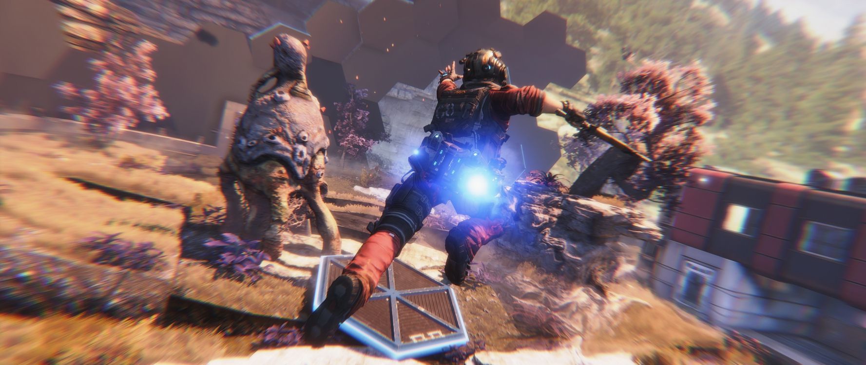 Обои дерево, titanfall 2, компьютерная игра, игра, игра-боевик в разрешении 2560x1080