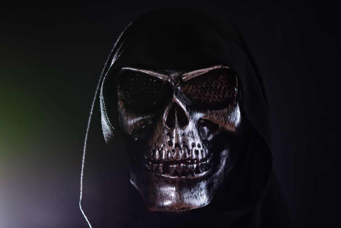 Обои черный, череп, голова, кость, темнота в разрешении 6016x4016