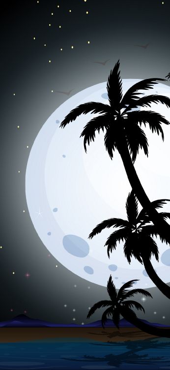 Обои силуэт, иллюстрация, векторная графика, картинка, графика в разрешении 1080x2340