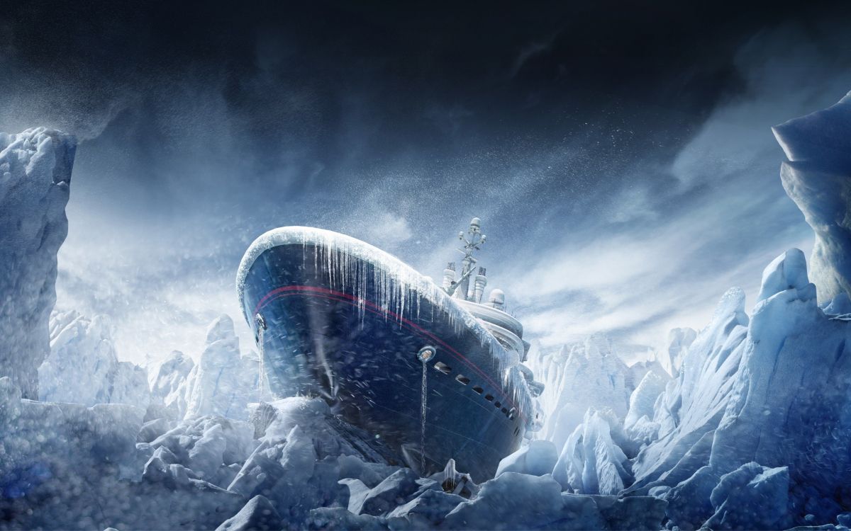 Обои атмосфера, горный хребет, высокий корабль, замораживание, гора в разрешении 2880x1800