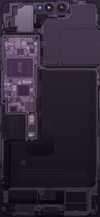 Обои iPhone 14 Pro schematic – Deep Purple в разрешении 1179x2556