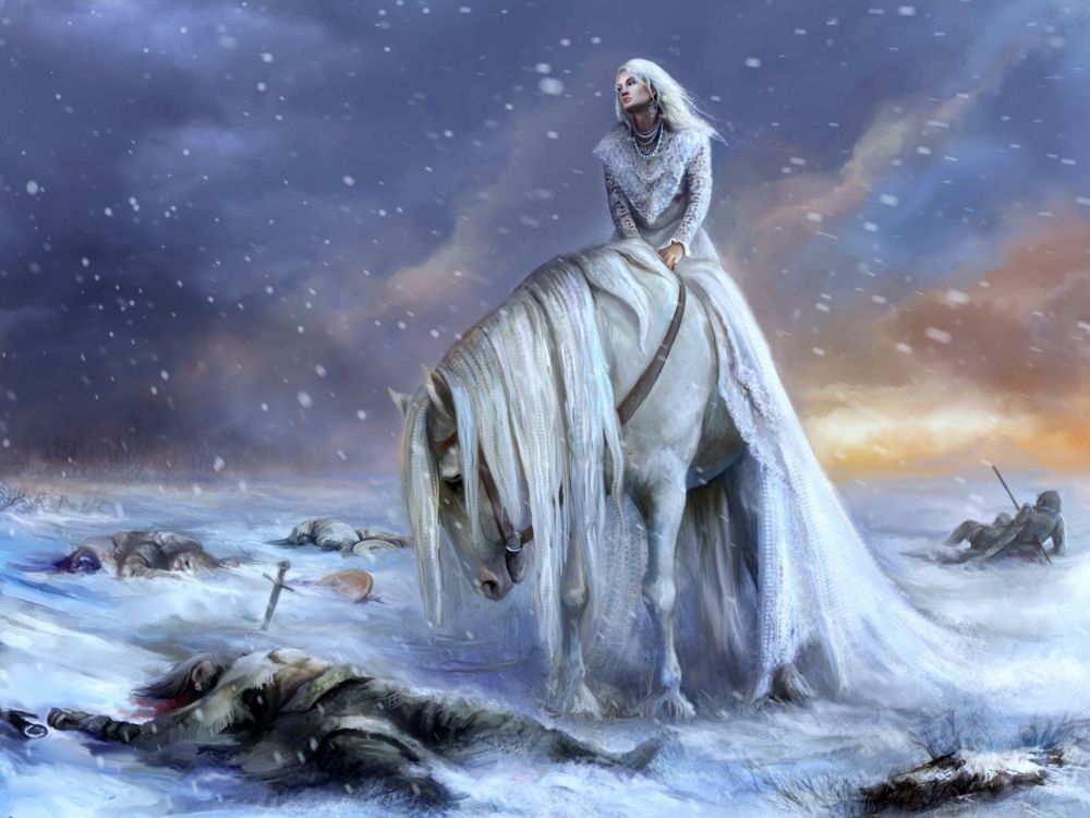 Обои фэнтези, мифология, живопись, акварельные краски, вода в разрешении 2048x1536